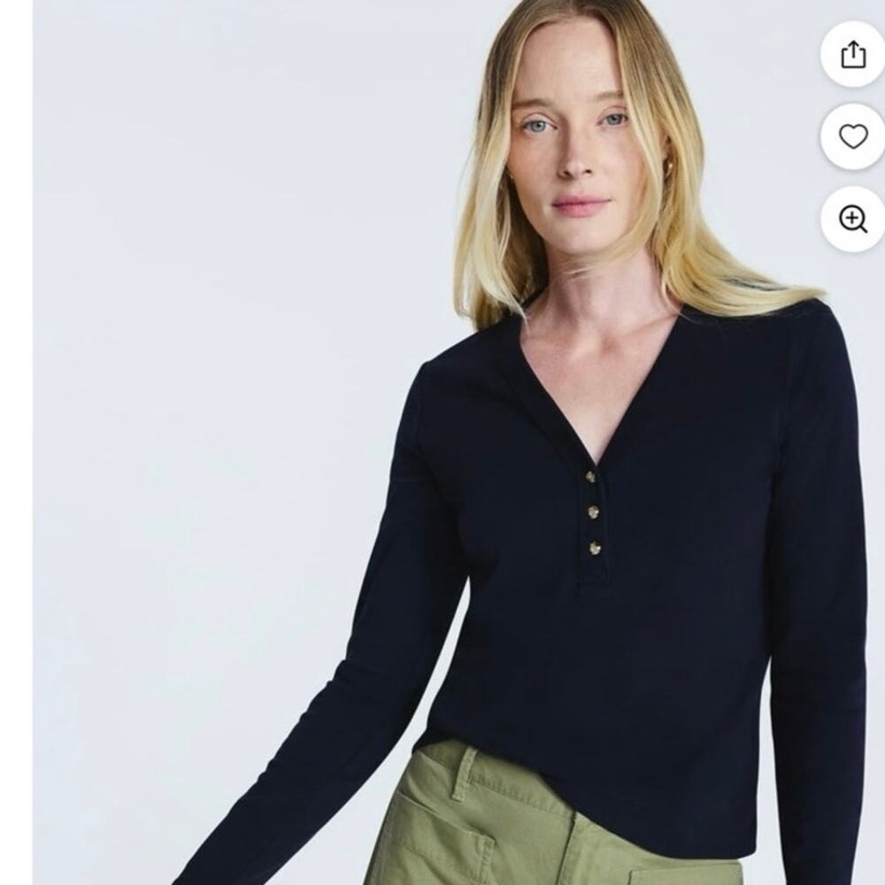 Free Assembly Navy Henley Top Size XS